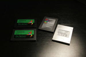 【動作OK】2.5” SATA SSD 128GB 4本セット (ADATA SU650 x2, ADATA SP550, Toshiba THNSNF128GCSS)