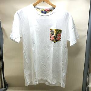 ^ BEAMS HEART Beams T-shirt M size one Point white T short sleeves unisex fashion USED goods ^G73148
