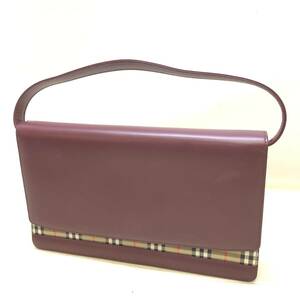 △BURBERRY バーバリー レザー トートバック ハンドバック ボールド 鞄 バック レディース 中古品△G73351