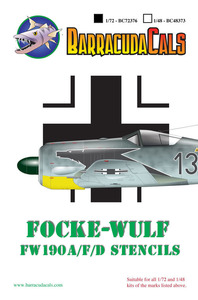 1/72 バラクーダ・デカール　Fw 190 A/F/D用 ステンシル