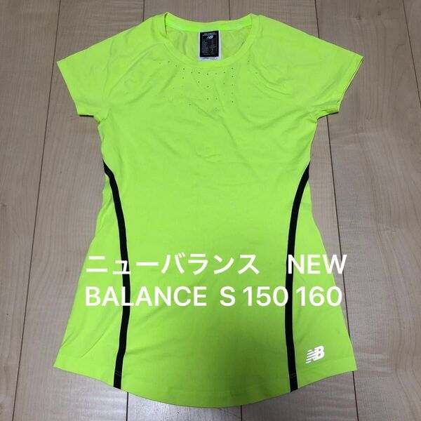 ニューバランス NEW BALANCE NB レディース S 150 160 半袖Tシャツ 半袖シャツ Tシャツ 蛍光 イエロー?
