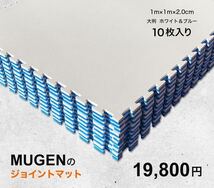 【新品25枚】ジョイントマット大判　ハード　白/青　100×100×2cm　激安　格安　空手　合気道　テコンドー　1m 格闘技　ジョイントマット_画像1