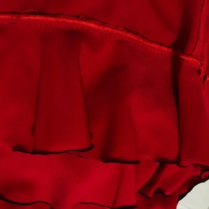 匿名配送●真っ赤なフラメンコファルダ大きいサイズ日本製●２段フリルのバラ色フラメンコ用スカートの画像2