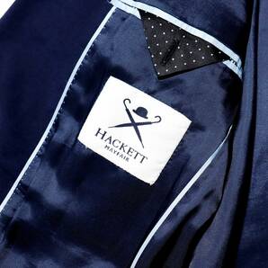 英国紳士の風格◎「HACKETT/ハケット」通年仕様 ウール＆モヘア素材◎リッチなロイヤルネイビー色◎スーツ ジャケット＆パンツ 48 Lの画像9