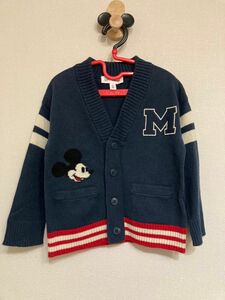 新品未使用品 gap baby ミッキーカーディガン 100センチ 3y ニット