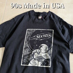 90s USA製 Sex Trek　エロ　Tシャツ シングルステッチ　ブラック L　映画　ムービー