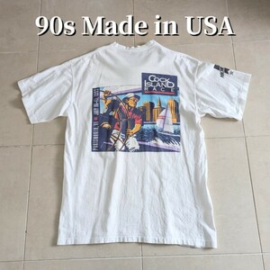 90s USA製 Cock ISLAND　MICHELOB BEER　Tシャツ シングルステッチ　L　ビール　飲料　企業