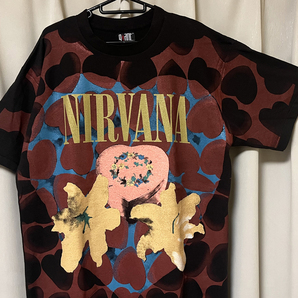 XL NIRVANA ニルヴァーナ heart shaped box Tシャツ ハートシェイプドボックス カートコバーン 総柄 新品 （Giant 90s ビンテージ USA製）の画像1