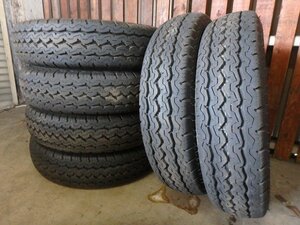 C736 バリ溝 送料無料【205/85R16 117/115】ダンロップ SPLT5 夏タイヤ 6本 2022年製 約8.5分山