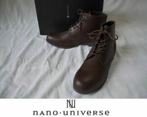 ★新品激安訳あり★nano・universe (ナノ・ユニバース) ★レザーショートブーツ★定価１万２９６０円★２５cm★ブラウン★