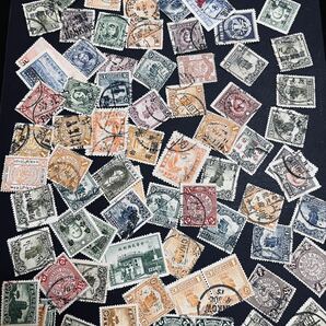 戦前 中国切手 里帰りアキュムレーション数十枚 使用済中心 良消含むの画像1
