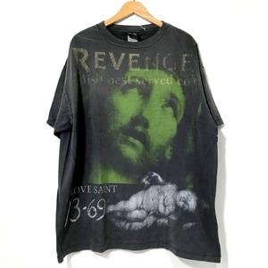 SAINT MICHAEL BJ SS TEE REVENGE SM-S23-0000-085 ベルベルジン Tシャツ メンズ XXLサイズ ブラック系 セントマイケル トップス A3029◆