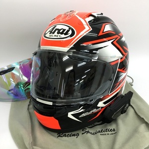 Arai RX-7X GHOST フルフェイスヘルメット SENA 30K インカム装着済 ミラーシールド付 Mサイズ レッド/ブラック アライ バイク用 N18991H●