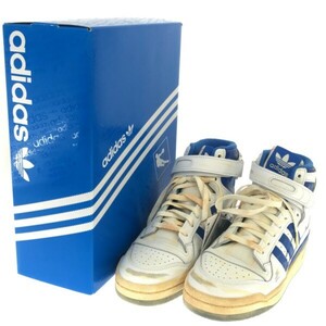 adidas FORUM 84 HI AEC GZ6467 フォーラム スニーカー ヴィンテージ加工 メンズ 27.0cm ホワイト ブルー アディダス 服飾小物 B8766◆