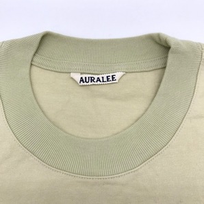 AURALEE STAND-UP TEE プレーティング コットン 半袖カットソー Tシャツ メンズ サイズ3 グリーン系 オーラリー トップス A2656◆の画像4