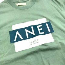 アーネイ BOX LOGO TEE Tシャツ 半袖 プリントT ロゴT AN0201-S1001 メンズ サイズ3 グリーン ANEI トップス A1434◆_画像4