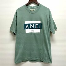 アーネイ BOX LOGO TEE Tシャツ 半袖 プリントT ロゴT AN0201-S1001 メンズ サイズ3 グリーン ANEI トップス A1434◆_画像1