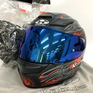 OGK KABUTO SHUMA FLAME フルフェイスヘルメット 2022年製 美品 インナーパッド付 XLサイズ ブラック系 カブト バイク用品 N19001H●の画像1
