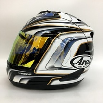 Arai RX-7 RR5 AOYAMA GP フルフェイスヘルメット 外装美品 ミラーシールド装着 Mサイズ ホワイト系 アライ バイク用品 N19029H●_画像5