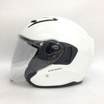 OGK KABUTO EXCEED ジェットヘルメット 2022年製 美品 PINLOCKシート装着 除菌消臭済 XLサイズ ホワイト カブト バイク用品 N18996H●_画像6