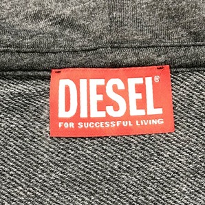 DIESEL S-GINN-HOOD-ZIP-L1 ジップ パーカー ロゴ プリント フーディー 長袖 カジュアル メンズ L グレー ディーゼル トップス A4318◆の画像5