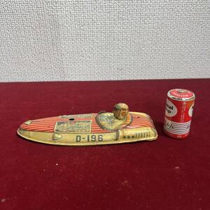 3 полки 011 [Dream Motor Boat D-196] жестяная пластина / игрушка / Vintage / античный / Showa Retro настольный только Junk 