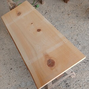 C-1728 【90×33.8～34.5×2cm】　国産ひのき　片耳付節板　　テーブル　棚板　看板　一枚板　無垢材　桧　檜　DIY