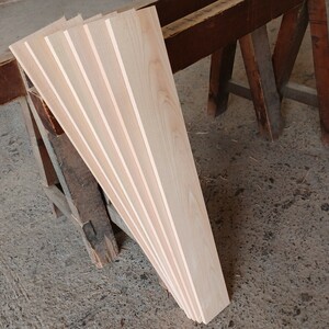 B-1560 【80×10.5～11.7×1.5cm】国産ひのき　板　6枚セット　テーブル　棚板　看板　一枚板　無垢材　桧　檜　DIY