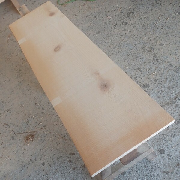 C-1745 【102.6×29～29.5×2cm】　国産ひのき　片耳付節板　　テーブル　棚板　看板　一枚板　無垢材　桧　檜　DIY