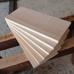 B-1604【36×14.3～14.6×1.5cm】国産ひのき　板　6枚セット　テーブル　棚板　看板　一枚板　無垢材　桧　檜　DIY