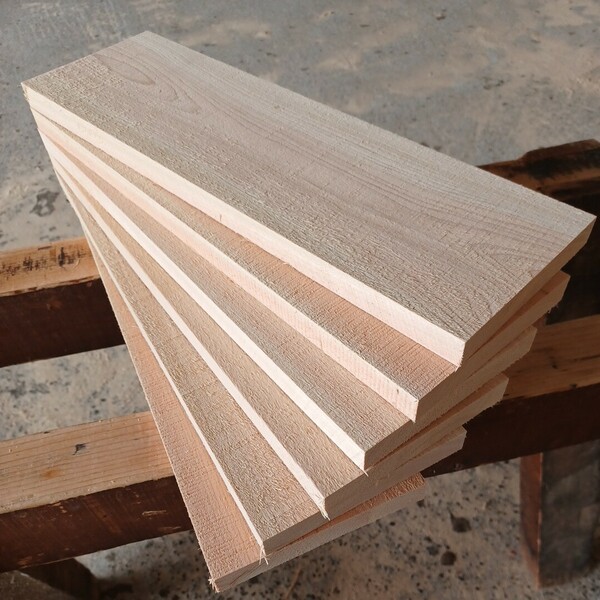 B-1613【44×13.3～14×2cm】国産ひのき　板　6枚セット　テーブル　棚板　看板　一枚板　無垢材　桧　檜　DIY