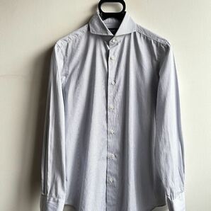 【美品】Maker's Shirt 鎌倉 シャツ メンズ 37-81 チェック 白×紺 日本製 ホリゾンタルカラー 鎌倉シャツ メーカーズ シャツ カマクラの画像2