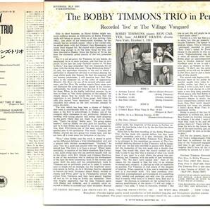 e2996/LP/The Bobby Timmons Trio/In Person/Recorded 'Live' At The Village Vanguardの画像2