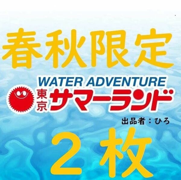 春秋限定東京サマーランド 1Dayパス　パスポート2枚