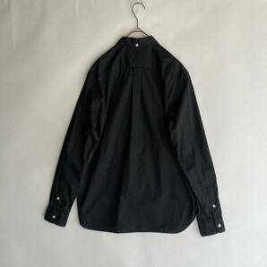 【美品】 21SS BEAMS PLUS 日本製 ビームスプラス ボタンダウンシャツ カラーブロード ソリッド 定番 ベーシック ブラック 黒 size M sk の画像2