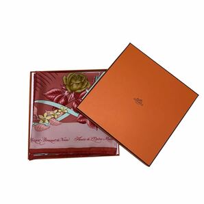 1円 未使用品 エルメス カレ90 大判 スカーフ シルク HERMES オペラの花 Fleurs de L Opera ピンク レッド 花柄の画像9