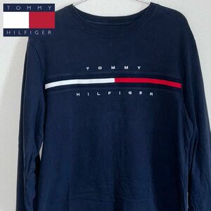 【美品】トミーヒルフィガー TOMMY HILFIGER 長袖 Tシャツ ロンT Mサイズ ネイビー