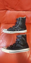 希少 CONVERSE ALL STAR V-5 HI コンバース オールスター レザー ベルクロ 黒 ブラック MADE IN USA 27.0 8 1/2_画像3