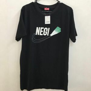 ロゴ　おもしろTシャツ NEGI 半袖Tシャツ ブラック　サイズL