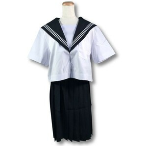 【新品未使用品】セーラー夏服上衣&おまけスカート1着★学生服*横開き*紺襟*ホワイト3ライン*白色*ホワイトボディ*160A*13号(SB160A)の画像8