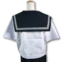 【新品未使用品】セーラー夏服上衣&おまけスカート1着★学生服*前開き*紺襟*ホワイト3ライン*白色*ホワイトボディ*170A*17号(SA170A)_画像2