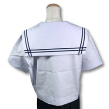 【新品未使用品】セーラー夏服上衣&おまけスカート1着★学生服*前開き*白襟*ネイビー2ライン*白色*ホワイトボディ*160A*13号(SE160A)_画像2