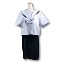 【新品未使用品】セーラー夏服上衣&おまけスカート1着★学生服*前開き*白襟*ネイビー2ライン*白色*ホワイトボディ*155A*11号(SE155A)_画像8