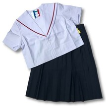 【新品未使用品】セーラー夏服上衣&おまけスカート1着★学生服*前開き*白襟*レッド1ライン*白色*ホワイトボディ*160B*13号(SQ160B)_画像7