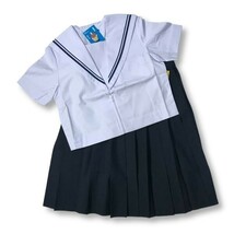 【新品未使用品】セーラー夏服上衣&おまけスカート1着★学生服*前開き*白襟*ネイビー2ライン*白色*ホワイトボディ*160A*13号(SO160A)_画像7