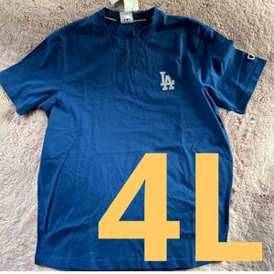 4L！MLB ドジャース 大谷翔平 半袖 シャツ tシャツ　ブルー　刺繍