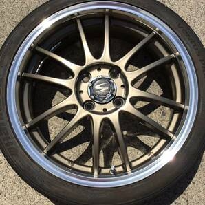 ★軽カスタム等★ S-HOLD 社外アルミホイールセット 16×5.5J+48 100-4H Hankook 165/45R16 74V 中古品4本の画像5