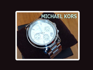 ★五月祭 値下げ！日本未入荷 ハワイ購入 元セリーヌ デザイナー マイケルコース MICHAEL KORS 腕時計 入学 入社 営業 シルバー 入社祝い