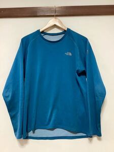 に1314 THE NORTH FACE FLIGHT SERIES ノースフェイス メッシュ長袖Tシャツ グレイシャークルー NT35110 ブルー系 ドライ 速乾 M-L 