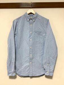 ね1381 DENIM&SUPPLY Ralph Lauren デニム&サプライ ユーズド加工 オックスフォード 長袖シャツ XS ブルー ボタンダウン